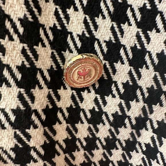 ZARA Houndstooth Tweed Blazer Jacket Size L - Picture 5 of 8
